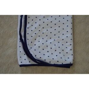 Rene Rofe Baby Blanket Stars Navy Blue White Swaddle Jersey Knit Security Lovey